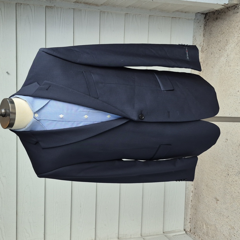 John Varvatos Recent Canada Solid Dark Navy Wool … - image 1